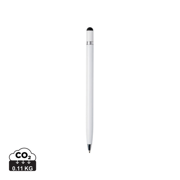 Carica l&#39;immagine nel visualizzatore di Gallery, penne touchscreen da personalizzare in alluminio, pp colore bianco_bianco 121732811 DET08
