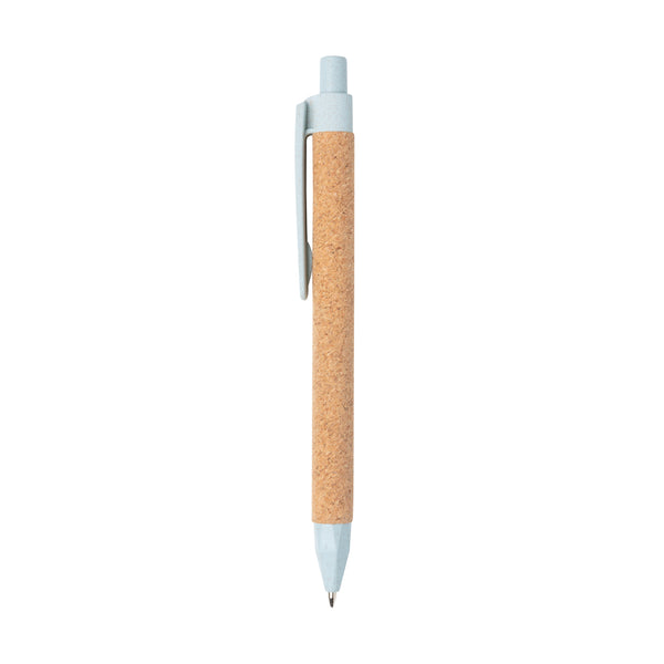 Carica l&#39;immagine nel visualizzatore di Gallery, penne ecologiche personalizzate in sughero, paglia di grano colore blu_blu 121732815 DET08

