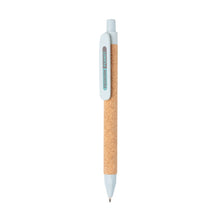 Carica l&#39;immagine nel visualizzatore di Gallery, penne ecologiche personalizzate in sughero, paglia di grano colore blu_blu 121732815 DET05
