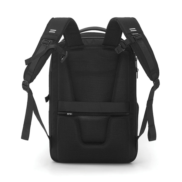 Carica l&#39;immagine nel visualizzatore di Gallery, zaini porta PC e da lavoro personalizzati in rpet, pu colore nero_nero 121742310 DET09

