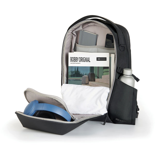 Carica l&#39;immagine nel visualizzatore di Gallery, zaini porta PC e da lavoro personalizzati in rpet, pu colore nero_nero 121742310 DET09
