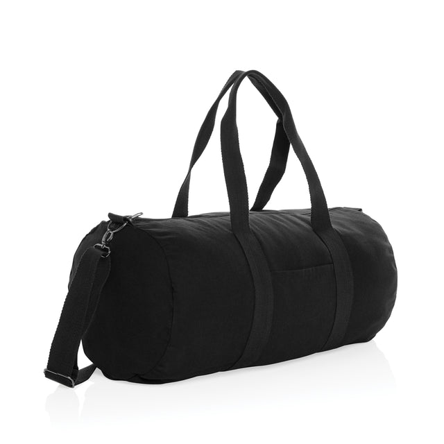 borsoni da viaggio personalizzati in canapa riciclato colore nero_nero 121742436 VAR01