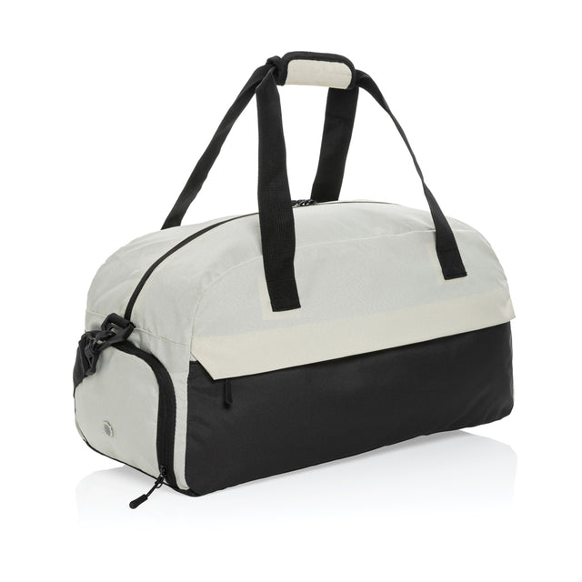borsoni da viaggio da personalizzare in rpet, rpet colore off-white_bianco 121742437 VAR03