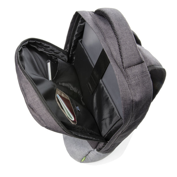 Carica l&#39;immagine nel visualizzatore di Gallery, zaini porta PC e da lavoro da personalizzare in rpet, poliestere colore grigio_grigio 121747729 DET09
