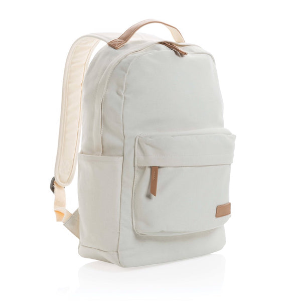 zaini porta PC da personalizzare in cotone riciclato, pu colore off-white_bianco 121747739 VAR03