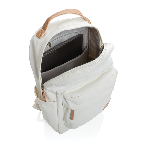Carica l&#39;immagine nel visualizzatore di Gallery, zaini porta PC da personalizzare in cotone riciclato, pu colore off-white_bianco 121747739 DET09
