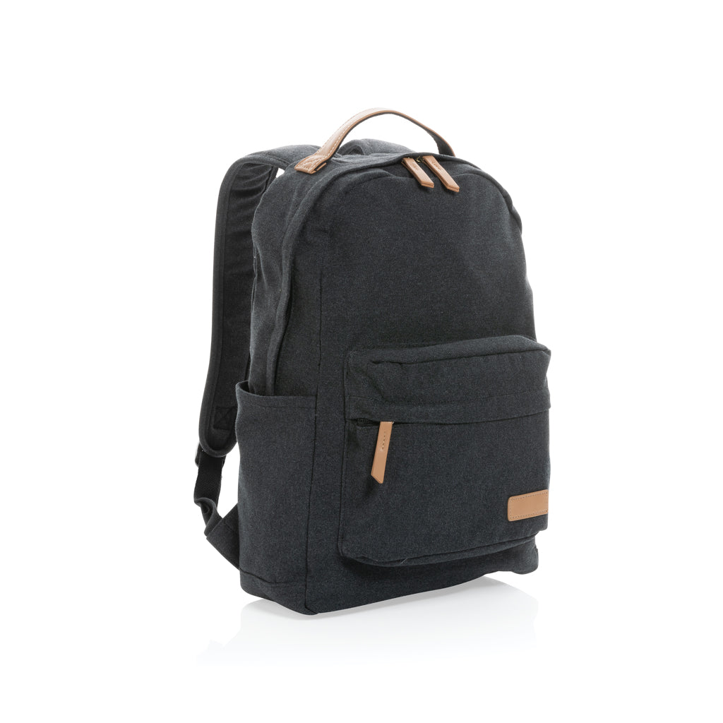 zaini porta PC personalizzati in cotone riciclato, pu colore nero_nero 121747739 VAR01