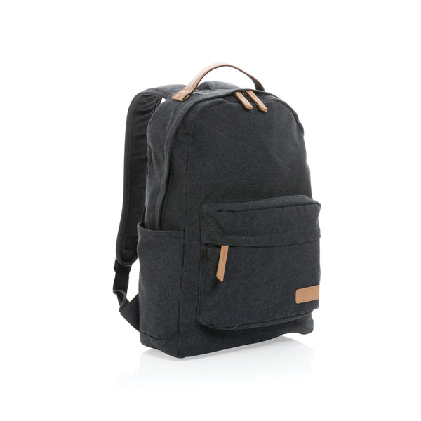 zaini porta PC personalizzati in cotone riciclato, pu colore nero_nero 121747739 VAR01