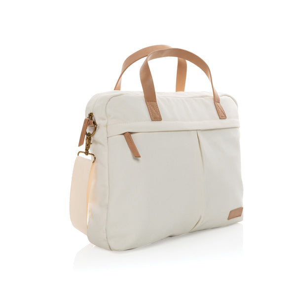borse porta PC e documenti da personalizzare in cotone riciclato, pu colore off-white_bianco 121747740 VAR03