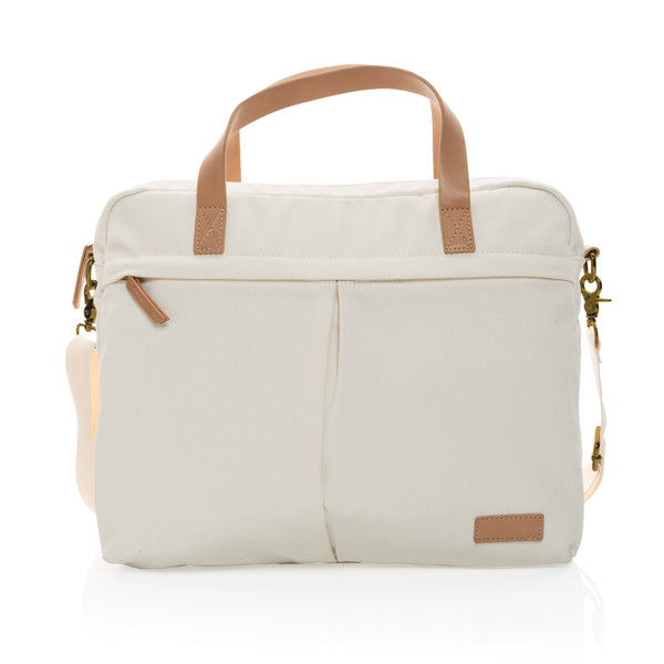 Carica l&#39;immagine nel visualizzatore di Gallery, borse porta PC e documenti da personalizzare in cotone riciclato, pu colore off-white_bianco 121747740 DET09
