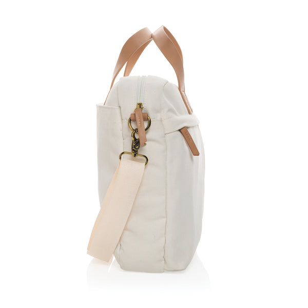 Carica l&#39;immagine nel visualizzatore di Gallery, borse porta PC e documenti da personalizzare in cotone riciclato, pu colore off-white_bianco 121747740 DET09
