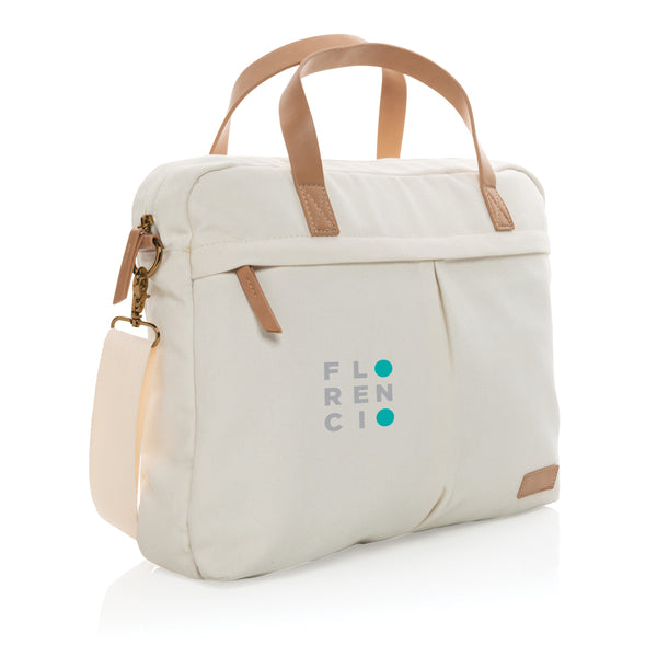 Carica l&#39;immagine nel visualizzatore di Gallery, borse porta PC e documenti da personalizzare in cotone riciclato, pu colore off-white_bianco 121747740 DET09
