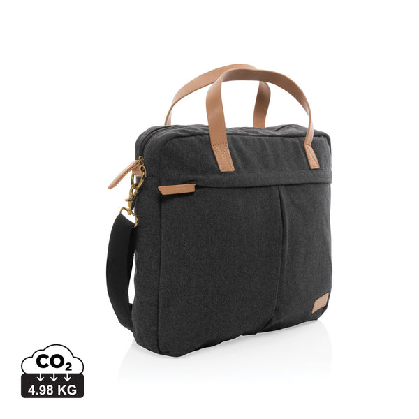 Carica l&#39;immagine nel visualizzatore di Gallery, borse porta PC e documenti personalizzate in cotone riciclato, pu colore nero_nero 121747740 DET09
