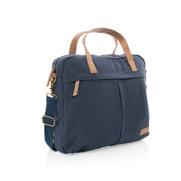 borse porta PC e documenti personalizzate in cotone riciclato, pu colore blu_blu 121747740 VAR04