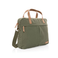 borse porta PC e documenti personalizzate in cotone riciclato, pu colore verde_verde 121747740 VAR05