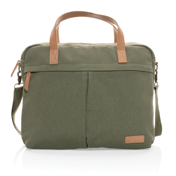 Carica l&#39;immagine nel visualizzatore di Gallery, borse porta PC e documenti personalizzate in cotone riciclato, pu colore verde_verde 121747740 DET09
