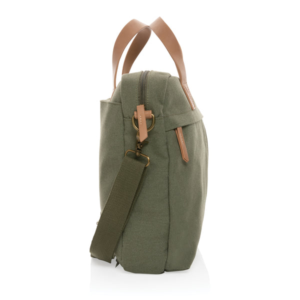 Carica l&#39;immagine nel visualizzatore di Gallery, borse porta PC e documenti personalizzate in cotone riciclato, pu colore verde_verde 121747740 DET09
