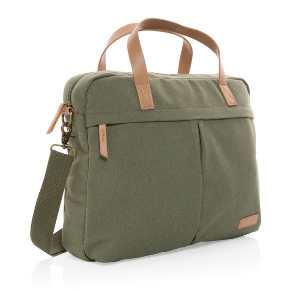 Carica l&#39;immagine nel visualizzatore di Gallery, borse porta PC e documenti personalizzate in cotone riciclato, pu colore verde_verde 121747740 DET09
