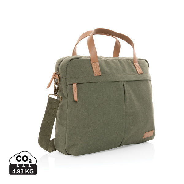 Carica l&#39;immagine nel visualizzatore di Gallery, borse porta PC e documenti personalizzate in cotone riciclato, pu colore verde_verde 121747740 DET09
