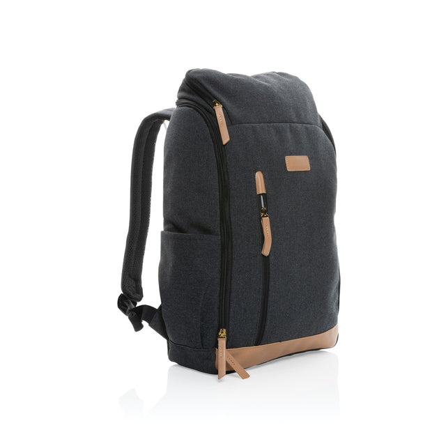 zaini porta PC personalizzati in cotone riciclato, pu colore nero_nero 121747741 VAR01