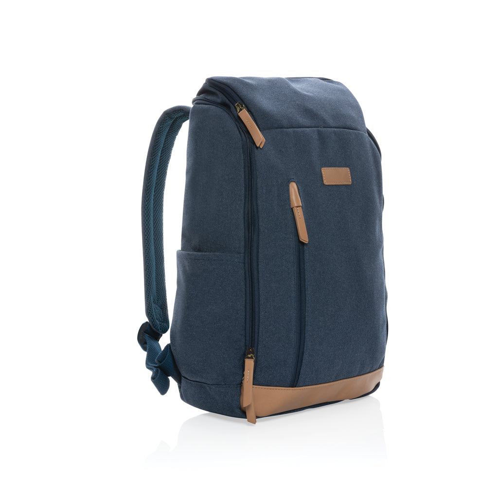 zaini porta PC e da lavoro personalizzati in cotone riciclato, pu colore blu_blu 121747741 VAR04