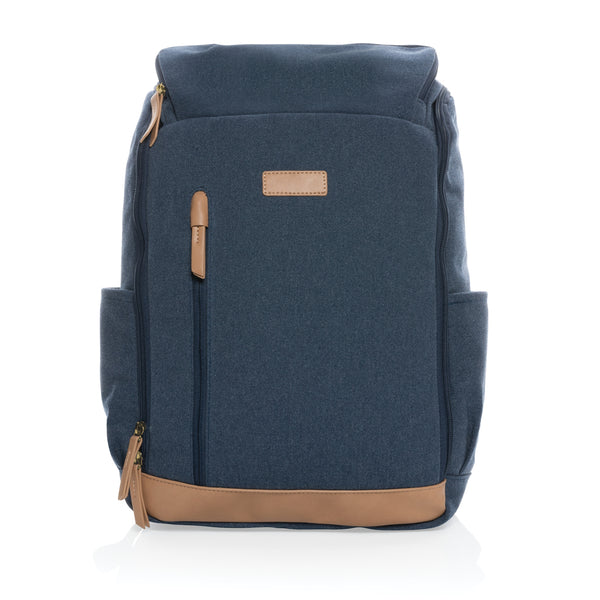 Carica l&#39;immagine nel visualizzatore di Gallery, zaini porta PC e da lavoro personalizzati in cotone riciclato, pu colore blu_blu 121747741 DET09
