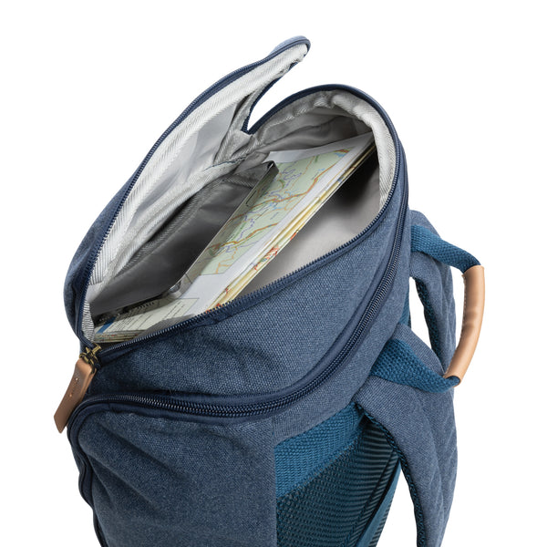 Carica l&#39;immagine nel visualizzatore di Gallery, zaini porta PC e da lavoro personalizzati in cotone riciclato, pu colore blu_blu 121747741 DET09
