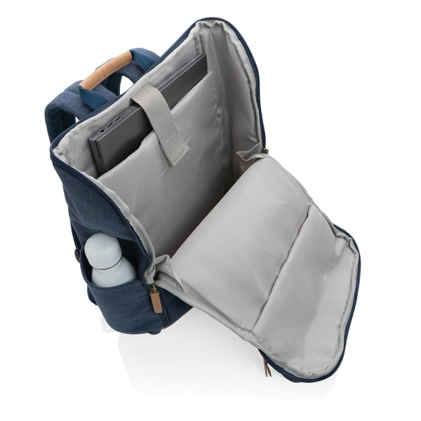 Carica l&#39;immagine nel visualizzatore di Gallery, zaini porta PC e da lavoro personalizzati in cotone riciclato, pu colore blu_blu 121747741 DET09
