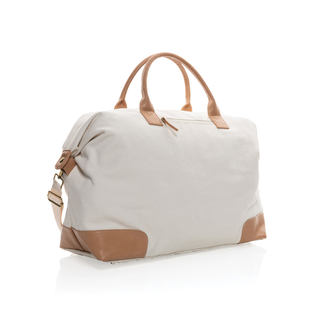 borsoni da viaggio da personalizzare in cotone riciclato, pu colore off-white_bianco 121747742 VAR03