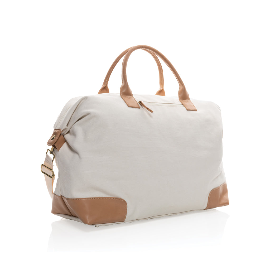borsoni da viaggio da personalizzare in cotone riciclato, pu colore off-white_bianco 121747742 VAR03