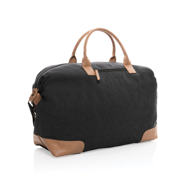borsoni da viaggio personalizzati in cotone riciclato, pu colore nero_nero 121747742 VAR01