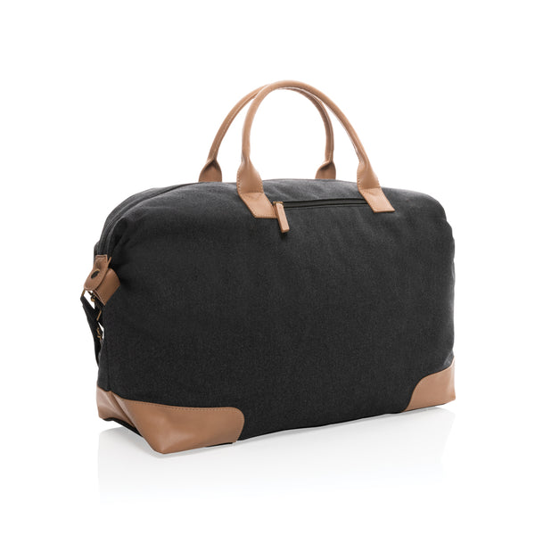 borsoni da viaggio personalizzati in cotone riciclato, pu colore nero_nero 121747742 VAR01