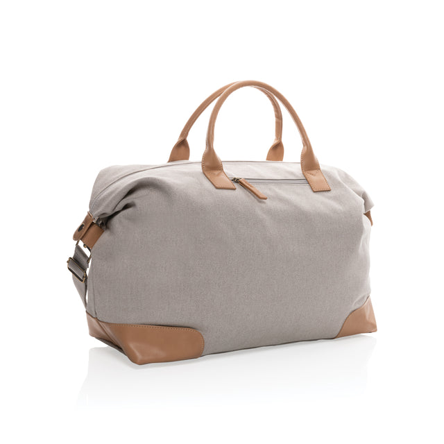 borsoni da viaggio da personalizzare in cotone riciclato, pu colore grigio_grigio 121747742 VAR02