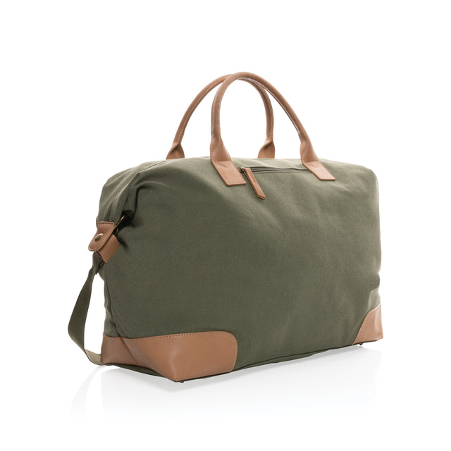 borsoni da viaggio promozionali in cotone riciclato, pu colore verde_verde 121747742 VAR05