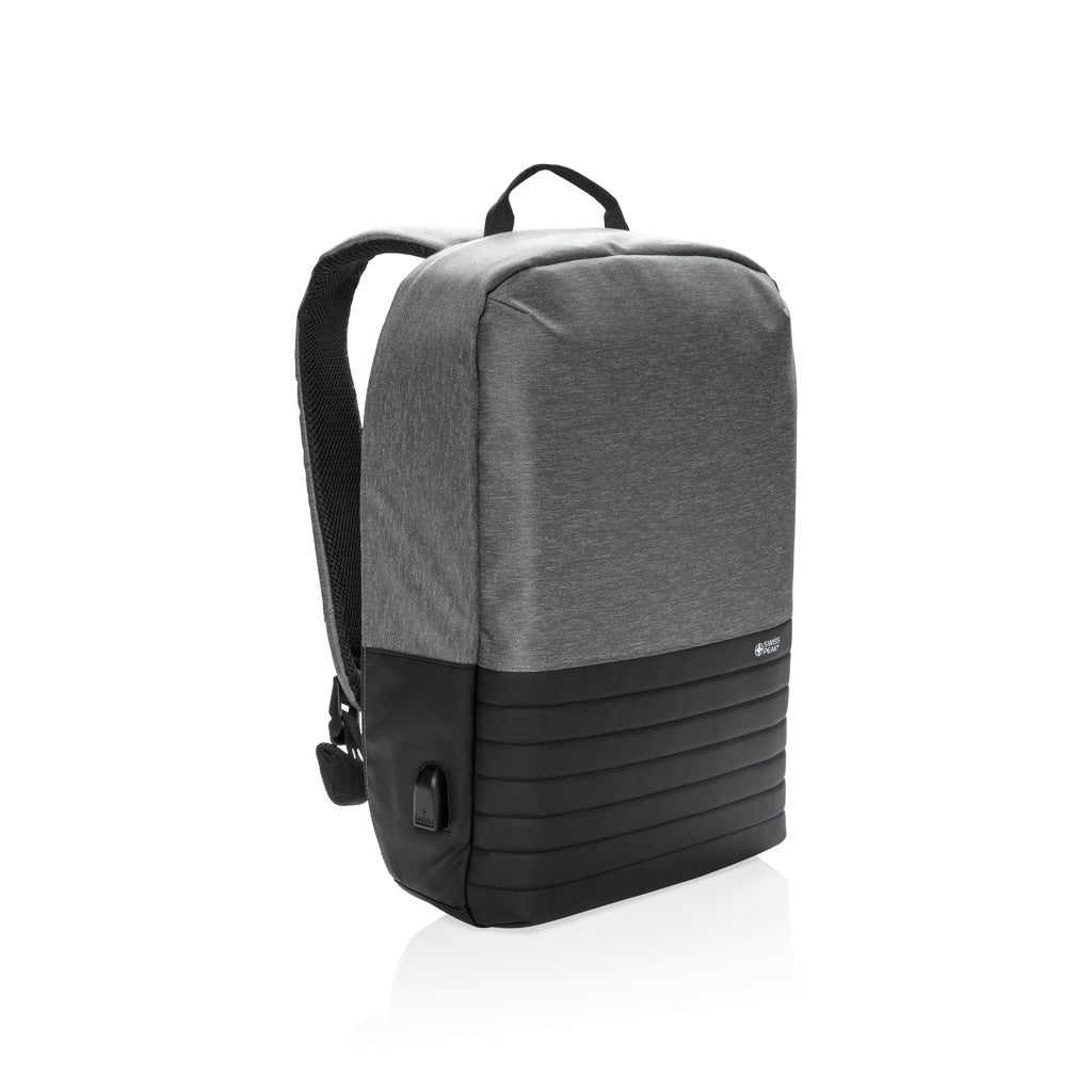 zaini porta PC da personalizzare in poliestere, poliestere colore grigio_grigio 121747948 VAR01