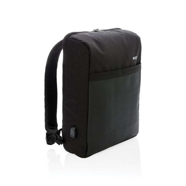 zaini porta PC personalizzati in poliestere, pu colore nero_nero 121747954 VAR01
