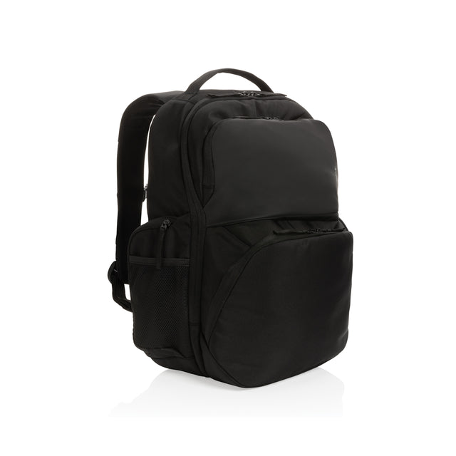 zaini porta PC personalizzati in rpet, pu colore nero_nero 121747995 VAR01