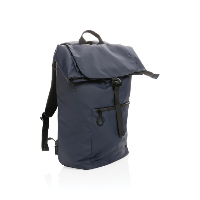 zaini porta PC personalizzati in rpet, pu colore blu-navy_blu 121748007 VAR03