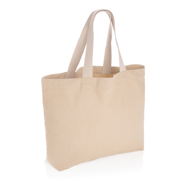 shopper stampate con logo in canapa riciclato colore marrone_marrone 121748012 VAR07