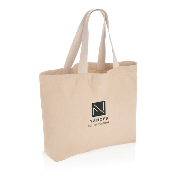 Carica l&#39;immagine nel visualizzatore di Gallery, shopper stampate con logo in canapa riciclato colore marrone_marrone 121748012 DET05
