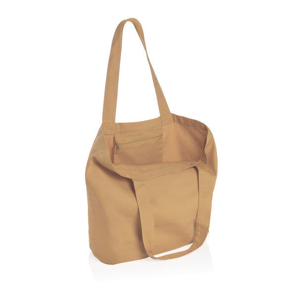 Carica l&#39;immagine nel visualizzatore di Gallery, borse shopper stampate con logo in canapa riciclato colore marrone_marrone 121748013 DET06
