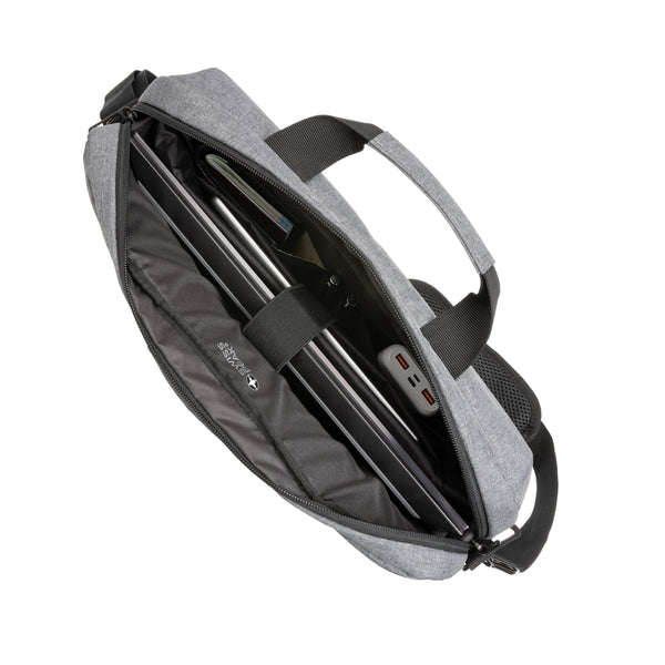 Carica l&#39;immagine nel visualizzatore di Gallery, borse porta PC e documenti personalizzate in rpet, pu colore grigio_grigio 121748029 DET08
