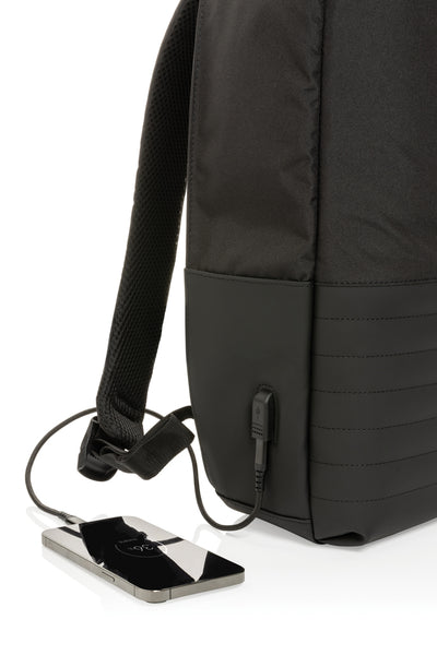 Carica l&#39;immagine nel visualizzatore di Gallery, zaini porta PC personalizzati in rpet, pu colore nero_nero 121748030 DET09
