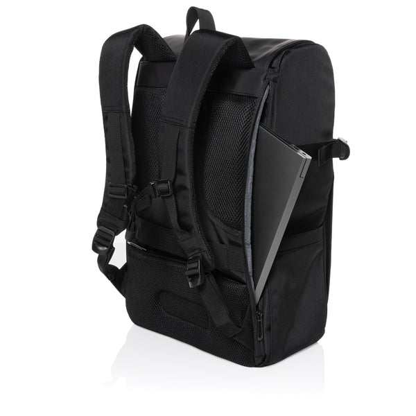 Carica l&#39;immagine nel visualizzatore di Gallery, zaini porta PC personalizzati in rpet, pu riciclato colore nero_nero 121748039 DET09
