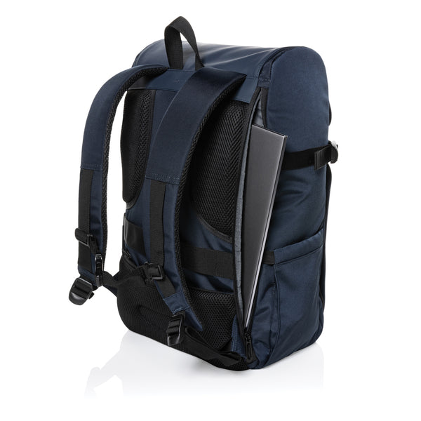 Carica l&#39;immagine nel visualizzatore di Gallery, zaini porta PC personalizzati in rpet, pu riciclato colore blu-navy_blu 121748039 DET09
