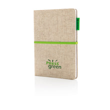 Carica l&#39;immagine nel visualizzatore di Gallery, taccuini e block notes promozionali in cotone, bambù colore verde_verde 121749111 DET08
