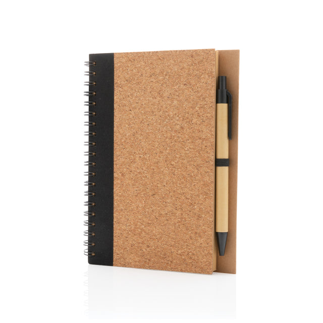 taccuini e block notes personalizzati in sughero, carta colore nero_nero 121749144 VAR01