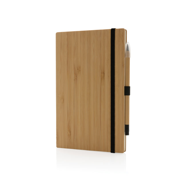 quaderni e block notes pubblicitari in fsc® bambù, carta colore marrone_marrone 121749163 VAR01