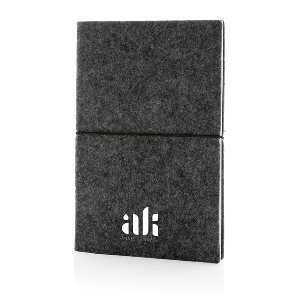 Carica l&#39;immagine nel visualizzatore di Gallery, block notes e taccuini personalizzati in feltro riciclato, carta colore nero_nero 121749164 DET09
