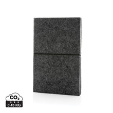 Carica l&#39;immagine nel visualizzatore di Gallery, block notes e taccuini personalizzati in feltro riciclato, carta colore nero_nero 121749164 DET01
